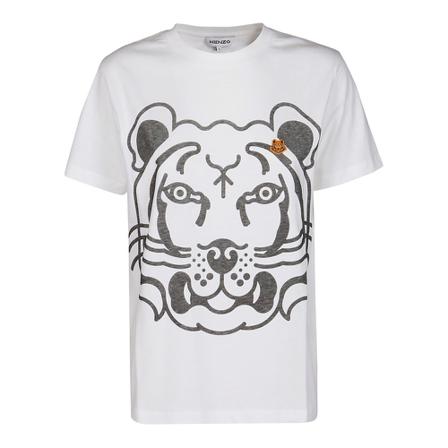 Kenzo, T-shirt With Tiger Biały, Kobieta, Rozmiar: S