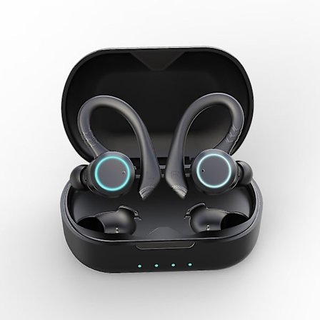 Sport trådlösa öronsnäckor, Bluetooth 5.1 Over-ear hörlurar, Deep Bass med mikrofon, Ipx7 vattentät brusreducerande LED-display, 24 timmars speltid, 