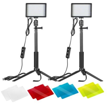 Neewer LED USB Panel Video Lys 5600K Justerbar - Pakke med 2