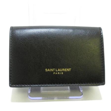 Saint Laurent Vintage, Pre-owned Leather Wallets Zwart, Dames, Maat:ONE Size