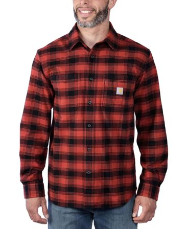 Carhartt Workwear Carhartt M's Flannel L/S Plaid Shirt Red Ochre