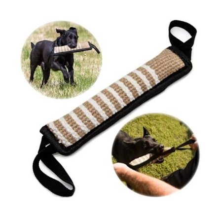 Bidelegetøj - Hund - Jute Tug - Holdbart - Nylonhåndtag - Ideel til træning