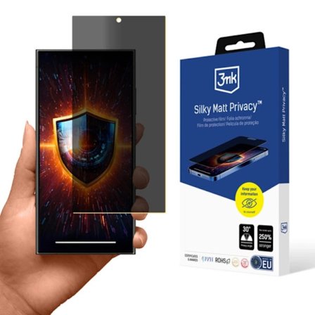 3MK Galaxy S24 Ultra Privacy Plastfilm Skärmskydd Silky Matt