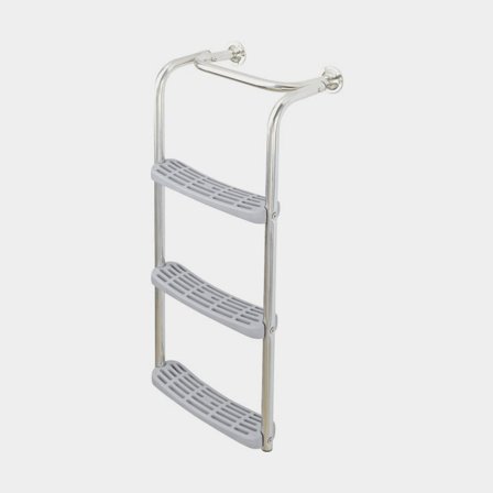 Escada de banho dobrável Plastimo, aço inoxidável AISI 316, 3 degraus (1+3), 75.3 cm, 29 cm