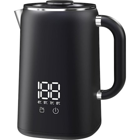 1,7 litran sähkökeitin lämpötilan säädöllä 45-100 °C, automaattinen virrankatkaisu, Inoxide-keitin Maple, 1500 W