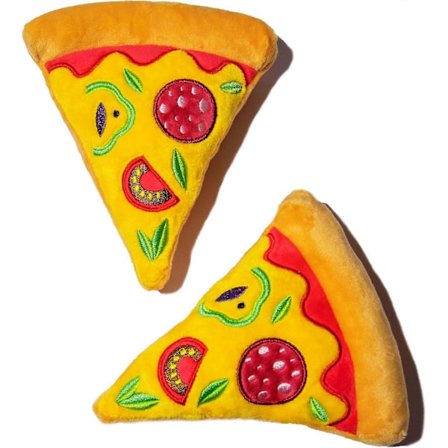 2-pak Pizza Hundelegetøj med Pivelyd, Plys Pizza Hundelegetøj til Små, Mellemstore og Store Hunde, Multipack Hundelegetøj