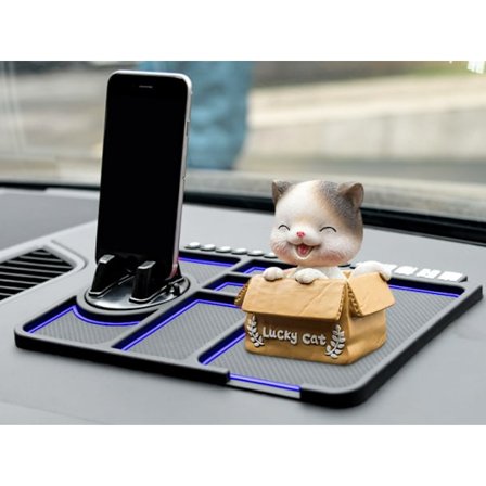 Auton kojelaudan liukumaton mattoalusta GPS-matkapuhelimen pidiketelineen numerokilven lisävarusteet (sininen)