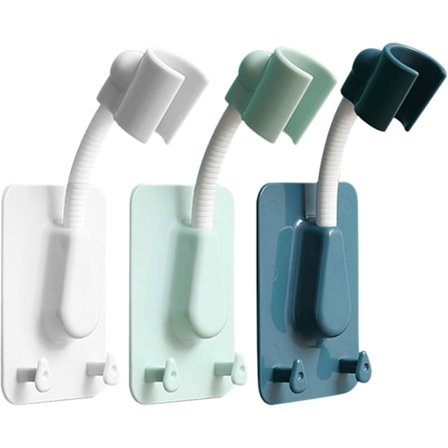 Suihkupidike, 360 astetta säädettävä pyörivä suihkupään pidike, itseliimautuva seinään asennettava suihkupään pidike, ei porausta, vedenpitävä 