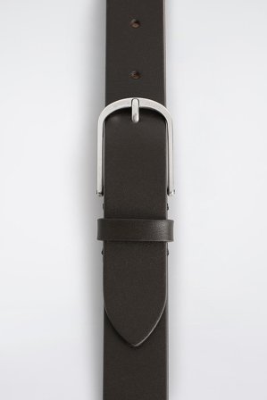 COS Homme Ceinture En Cuir À Boucle Ronde in Marron