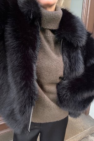 Premium Selection Stickad tröja i ull med turtleneck - Premiumkvalitet - Beige - S