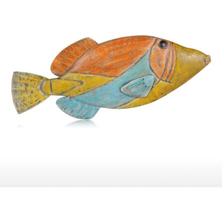 Veggdekorasjon med fisk, jernveggdekor, kreativ pynt, håndverk DXGHC