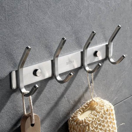 Vægmonteret knagerække 4 kroge Knagerække til badeværelse Håndklædeholder SUS3