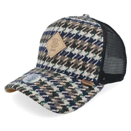 Djinns - Multi trucker Kasket - Hft Woolcock A-Frame Black Trucker @ Hatstore