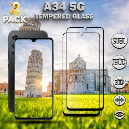 2-Pack SAMSUNG GALAXY A34 Näytönsuoja - Karkaistu Lasi 9H - Super laatu 3D