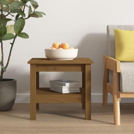 Vidaxl Soffbord Honungsbrun 45x45x40 Cm Massiv Furu Brun