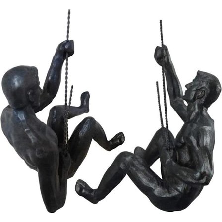 Unikt design resin lavet klatrende mand vægkunst boligindretning skulptur