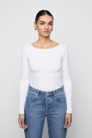 CAMILLA PIHL - Petronella Rib Boatneck - White SizeXXL