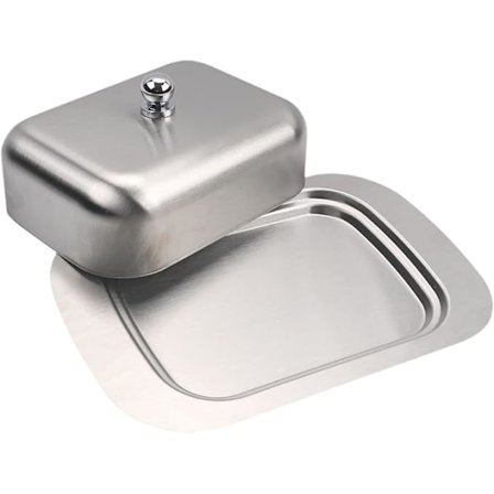 Enkel Smörask i Rostfritt Stål med Lock