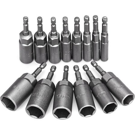 14 deler slagdriverhylse 6-19mm sekskant hylse maskineringsdybde