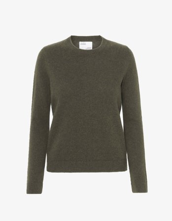 Women Classic Merino Wool Crew - Dusty Olive - S
