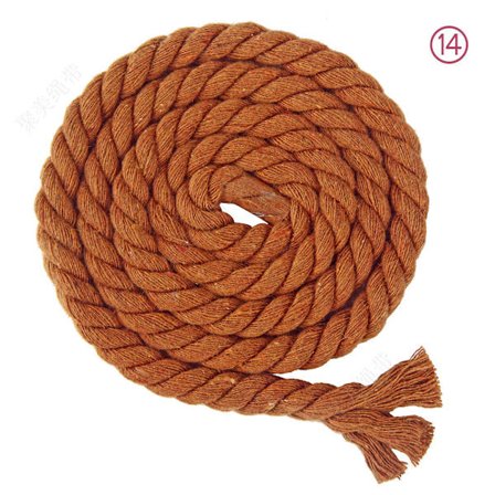 8 mm x 20 m 3-säikeinen punottu puuvillaköysi askarteluun, neulomiseen ja ga