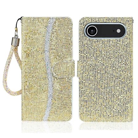 Kuuma tarjous edulliseen hintaan! Yhteensopiva iPhone 17 Air -kotelon kanssa PU-nahkainen lompakkokorttipaikat Glitter-puhelinkuori Kulta Kulta-