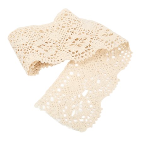 Beige blondebånd bomuldstråd 10 yards miljøvenligt dekorativt tilbehør til gør-det-selv tøj og gardiner