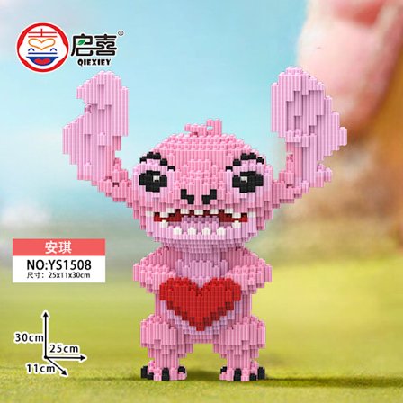 [LCS] Byggsats - Stitch & Angel Figur | Rolig leksak för samlare & Disney-älskare | Kreativt pusselspel