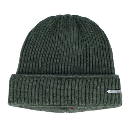 Stetson - Beanie Merino Wool Green Cuff Cuff Green Beanie - @ Hatstore