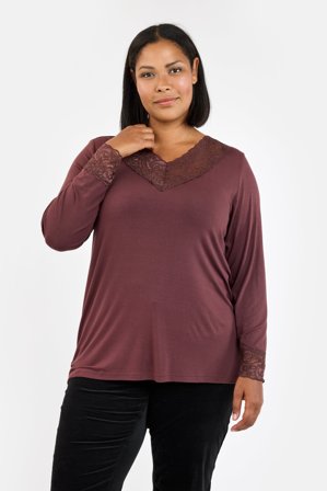 CISO - Langærmet T-shirt - Brun - Blonde Detalje