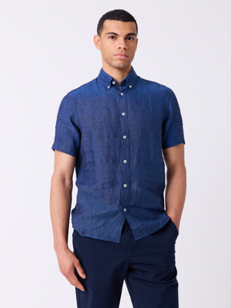 Jean Paul - Dillon linskjorte - Regular fit - Herre - Blå - Skjorter - M