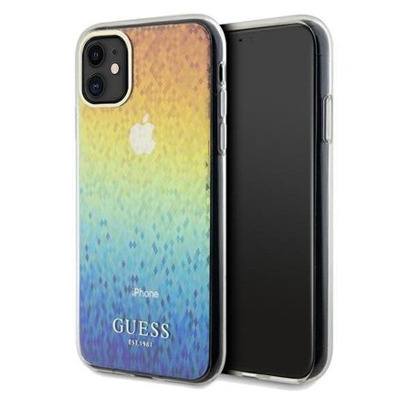Guess IML Faceted Mirror Disco Iridescent tapauksessa iPhone 11 / Xr - monivärinen