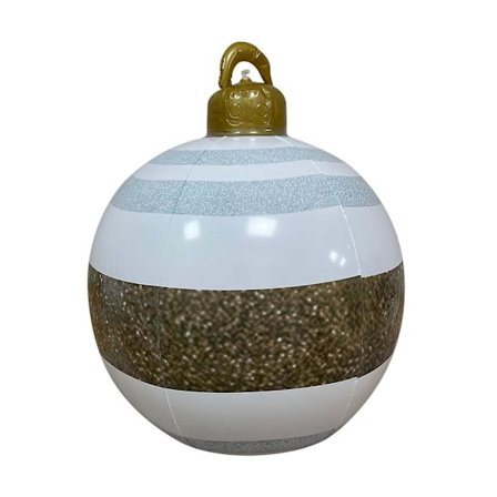 60 cm utomhus lysande jul uppblåsbar dekorativ boll lysande flerfärgad----fjärrkontroll med batteri (kula diameter 60 cm, total höjd 80c