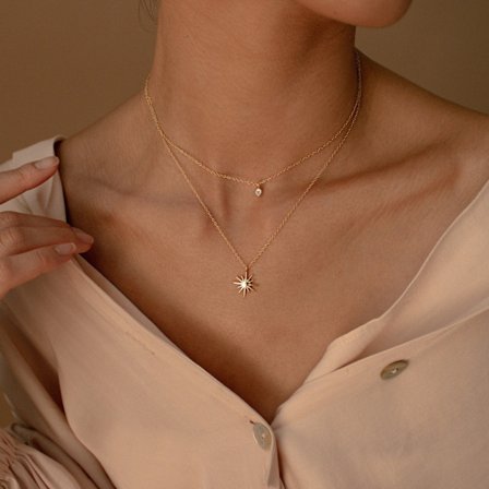 Diamanthalskæde til kvinder, tynd 14k guld choker halskæde, enkel guldbelagt smykkehalskæde til kvinder, trendy gave