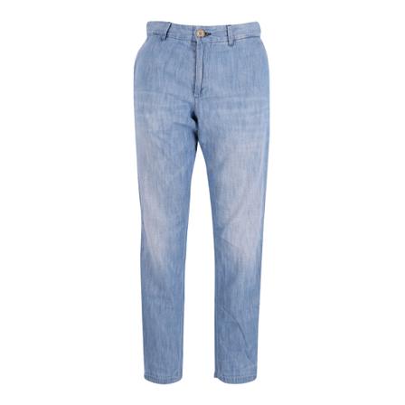 Gucci Vintage Gucci Embroidered Cropped Slim Fit Bukser in Blue Cotton Blå, Herre