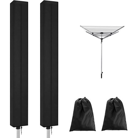 Rotary Tørrestativ Cover - Pakke med 2 - Rotary Tørresnor Cover Vandtæt Stof - 165x16x16 cm - Universal Rotary Tørrestativ Cover - Beskyttelsescover