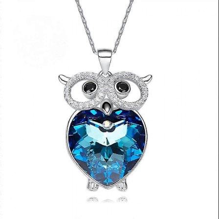Romantisk Valentinsdag Nyttårsgave Edelstenssmykke, Krystallanheng Smykker For Kvinner Fødselsstein Smykke For Kvinner, Ugle