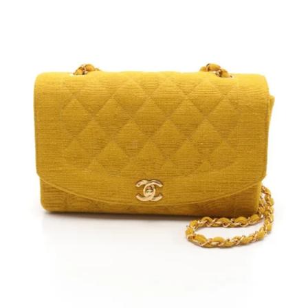 Chanel Vintage Pre-owned Shoulder Väska gul, Dam Vintage Väskor, Dam, Storlek: ONE SIZE