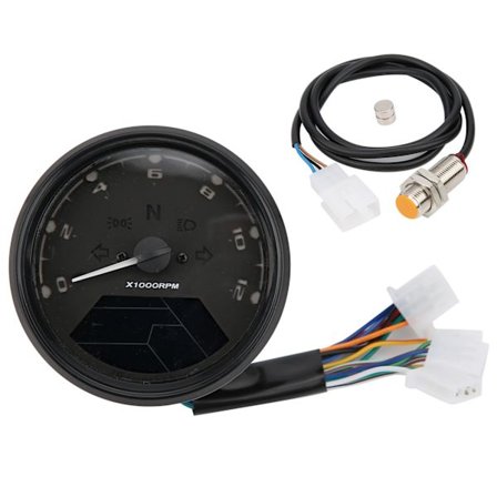 Motorcykel Speedometer LED Digital Indikator Blå Baggrundsbelyst 12V DC Multifunktion