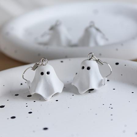 2024 nye hot salg Xiyintemu hot salg søde spøgelses-tegneserieøreringe Halloween karnevalsfestøreringe Ghost Earrings