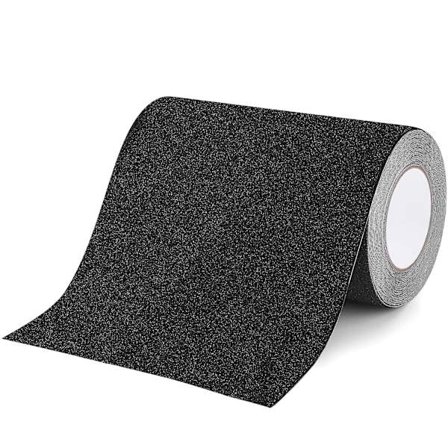 Selvklæbende Anti-Slip Tape til Trapper, 10cm*5m, Anti-Slip Trappetrin Sticker, Udendørs Anti-Slip Tape, Vandtæt, Klippbar, Sort