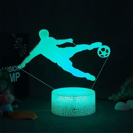 3D Fodbold Natlys Bordsklampe Optisk Illusion Lamper 7 Farveskiftende Lys LED Bordlampe Julegave Hjem Kærlighed Fødselsdag Gave