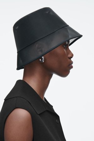 COS Women's Mesh Bucket Hat in Black