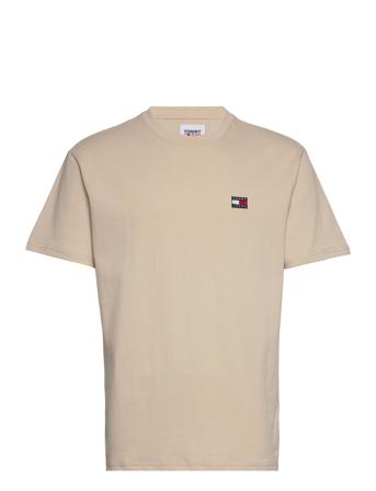 Tjm Clsc Tommy Xs Badge Tee T-shirts Short-sleeved Beige Tommy Jeans*Betinget Tilbud