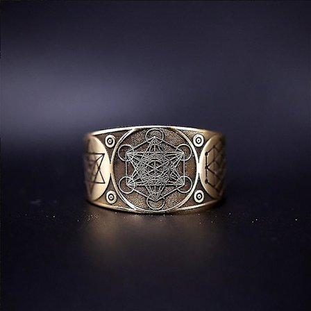 Justerbar Ring Archangel Of Metatron Vintage Style För Kvinnor/Män Smycken Gift Mimenor