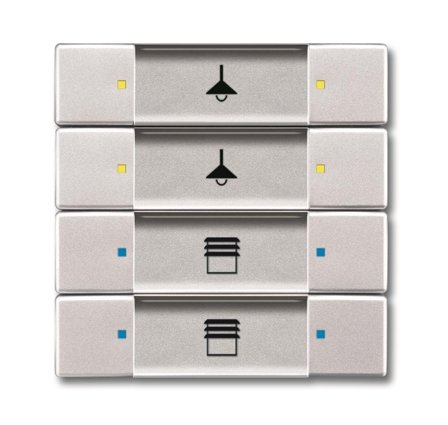 ABB Impressivo 6117-0-0234 Trykknapp 8 styrepunkter Aluminium, Strømbrytere & vegguttak