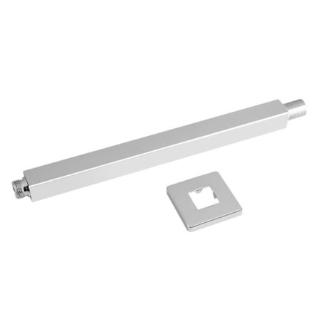 30 cm kromattu neliönmuotoinen kattosuihkun jatkovarsi seinäasennuksella kylpyhuoneen suihkupäälle