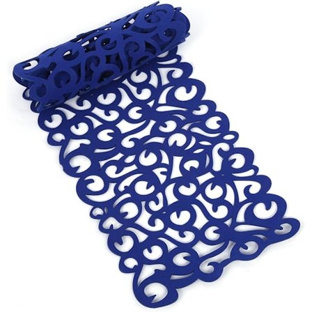 7 färger rektangulär ihålig filt bordslöpare bordsduk matta placemats heminredning, 4011 tum (marinblå)