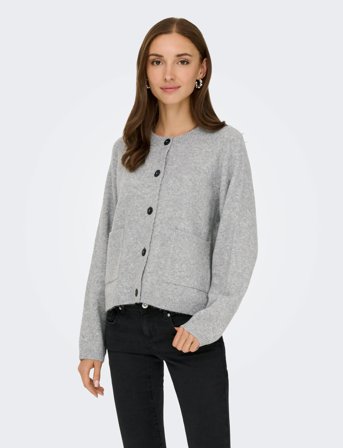 ONLY Onlpiemonte L/S Cardigan Knt Noos - Grey - L