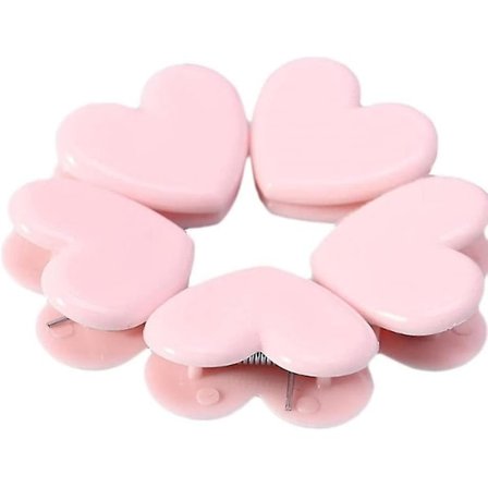 10 stk Søte Rosa Hjerteformede Memo Klips Foto Klemmer Plastperm Klips Papirklips